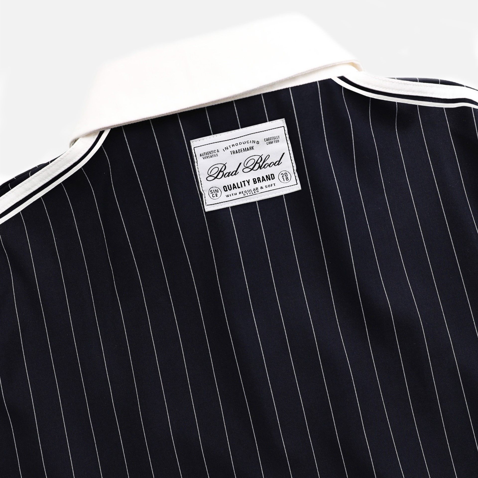  Áo Sweater [Unisex] Badblood - Classic Logo Stripe Rugby Shirt Burgundy - w-sht24-019 