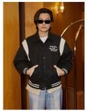 Áo Khoác Varsity WHOAU [Unisex]- Varsity Black Jacket (padded lining) - WHJJC4V24U 