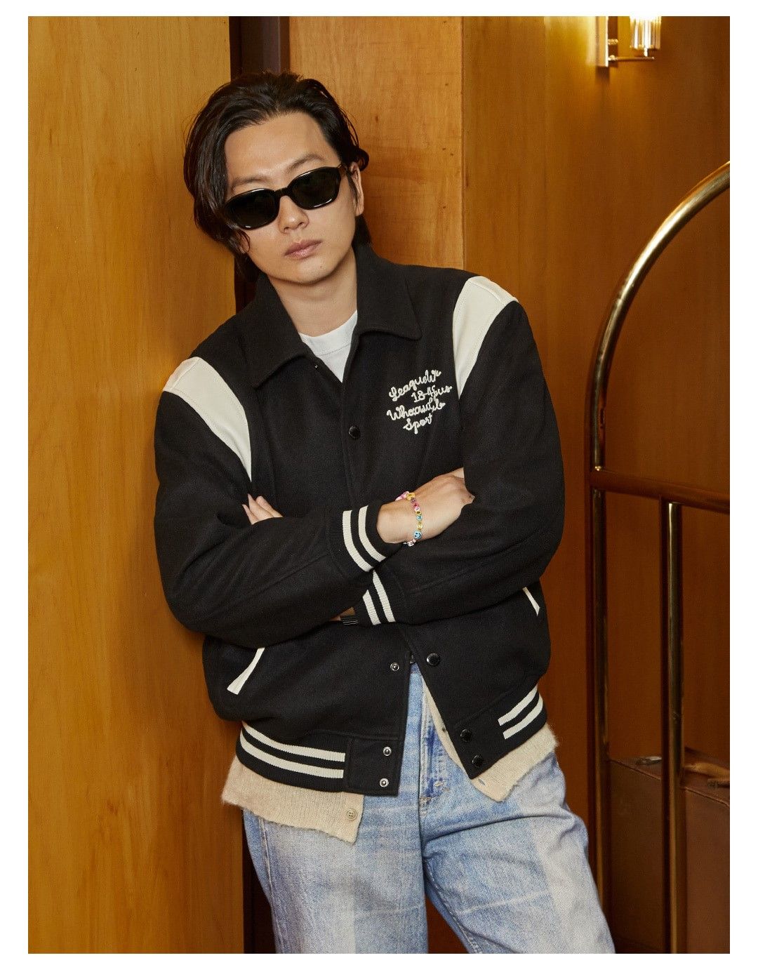  Áo Khoác Varsity WHOAU [Unisex]- Varsity Black Jacket (padded lining) - WHJJC4V24U 