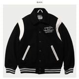  Áo Khoác Varsity WHOAU [Unisex]- Varsity Black Jacket (padded lining) - WHJJC4V24U 