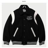  Áo Khoác Varsity WHO.A.U -Varsity Black Jacket (padded lining) - WHJJC4V24U 