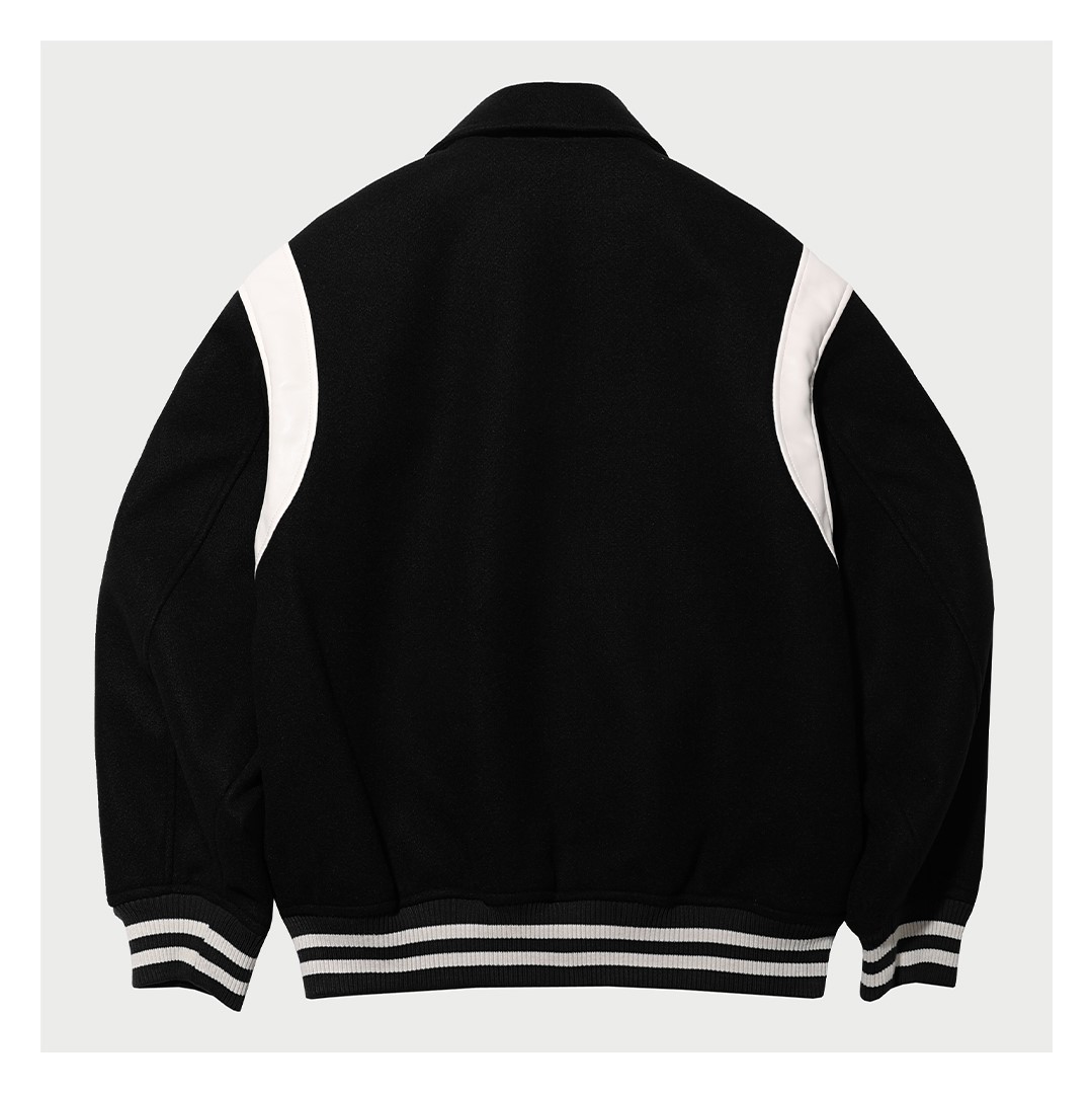 [WHO.A.U] Denim Varsity Jacket / 韓国発 WHO.A.U ヴィンテージ デニムジャケット 韓国 ライトブルー G