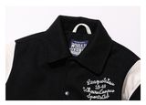  Áo Khoác Varsity WHOAU [Unisex]- Varsity Black Jacket (padded lining) - WHJJC4V24U 