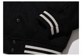  Áo Khoác Varsity WHOAU [Unisex]- Varsity Black Jacket (padded lining) - WHJJC4V24U 