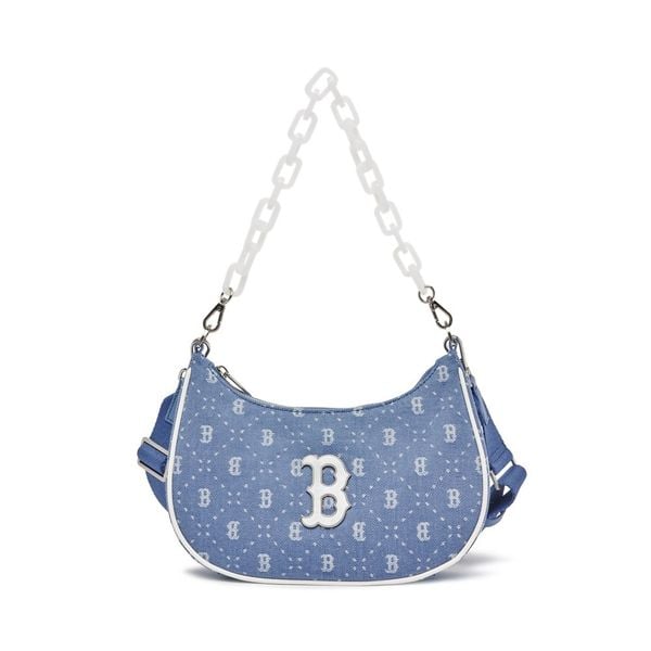  Túi MLB Korea - Diamond Mono Denim Jacquard Hobo Bag NY Yankees LS.Blue - 3ABQS023N-43SBL 