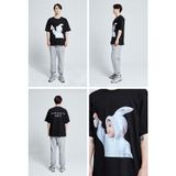 Áo thun - Acmé de la vie - ADLV BABY FACE SHORT SLEEVE T-SHIRT BLACK RABBIT 