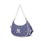  Túi MLB Korea - Diamond Mono Denim Jacquard Hobo Bag NY Yankees D.Navy - 3ABQS023N-50NYD 