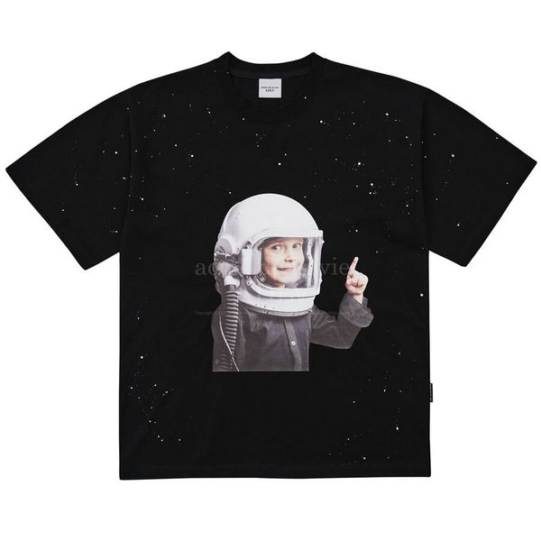  Áo thun - Acmé de la vie - ADLV BABY FACE SHORT SLEEVE T-SHIRT BLACK SPACE TRAVEL 