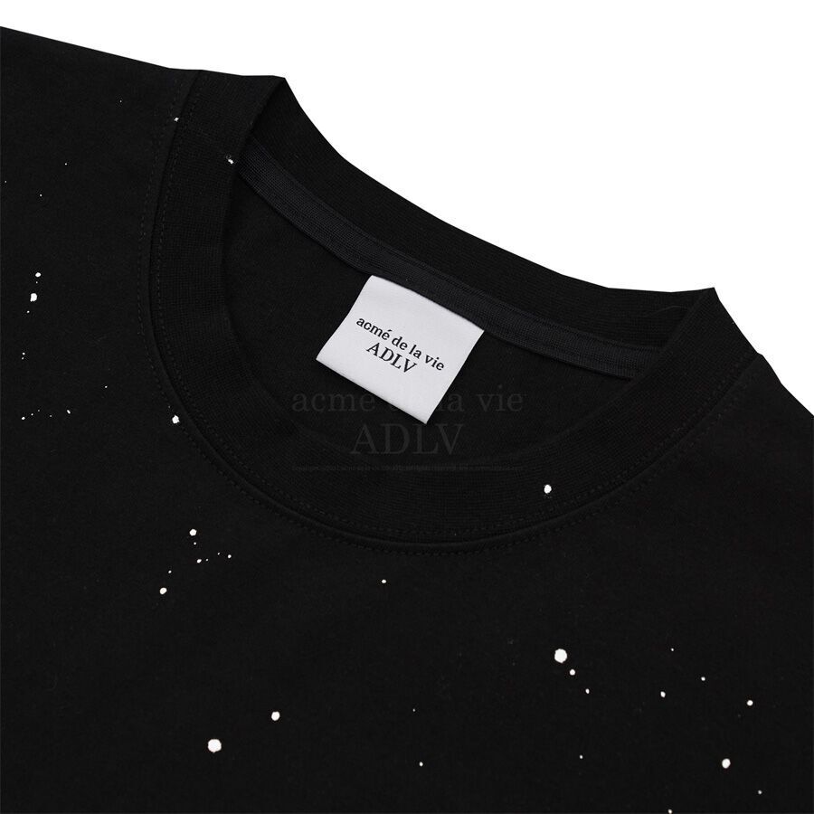  Áo thun - Acmé de la vie - ADLV BABY FACE SHORT SLEEVE T-SHIRT BLACK SPACE TRAVEL 