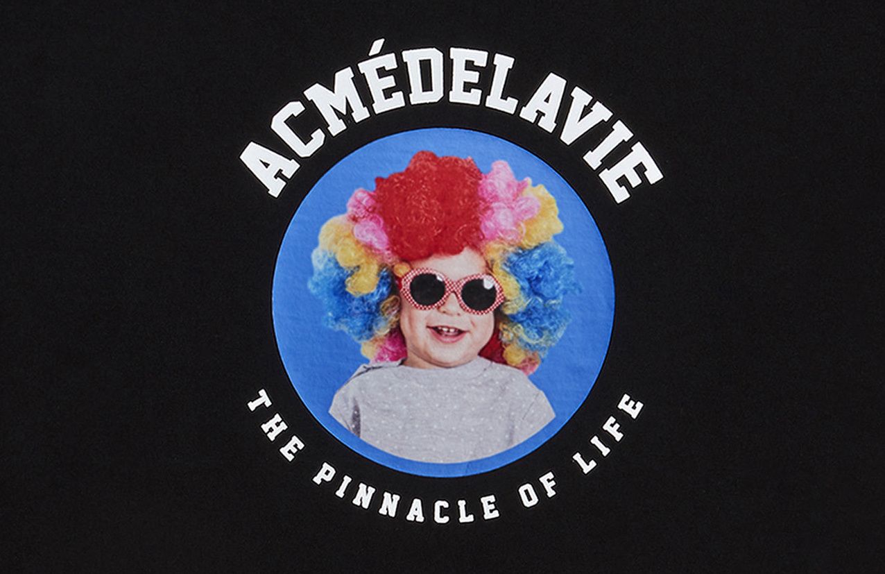  Áo thun - ADLV - Acmé de la vie - ADLV BABY FACE SHORT SLEEVE T-SHIRT BLACK MINI RAINBOW HAIR 