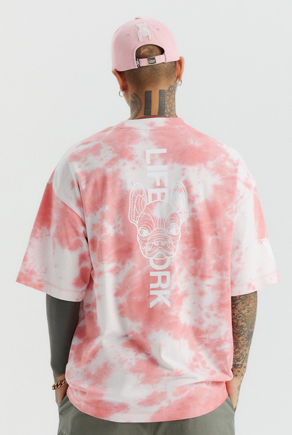  Áo thun Life Work - Tie-Dye Coin Wapen Short Sleeve T-shirt - Pink 