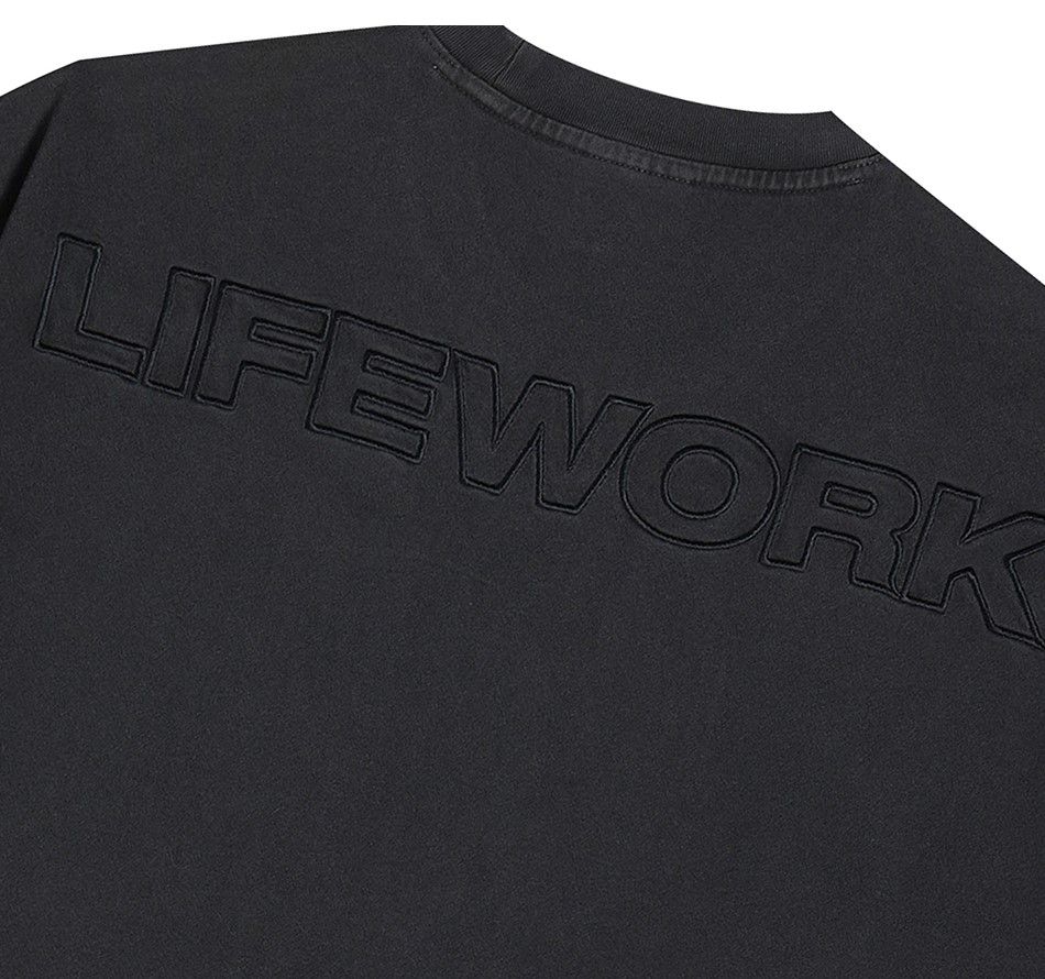  Áo thun Life Work - Pigment embroidered short-sleeved Black T-shirt - LW222TS610 