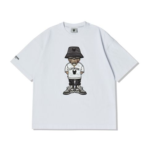 Áo Thun LifeWork Hip Dog Applique Short Sleeve White T-Shirt - LW232TS106