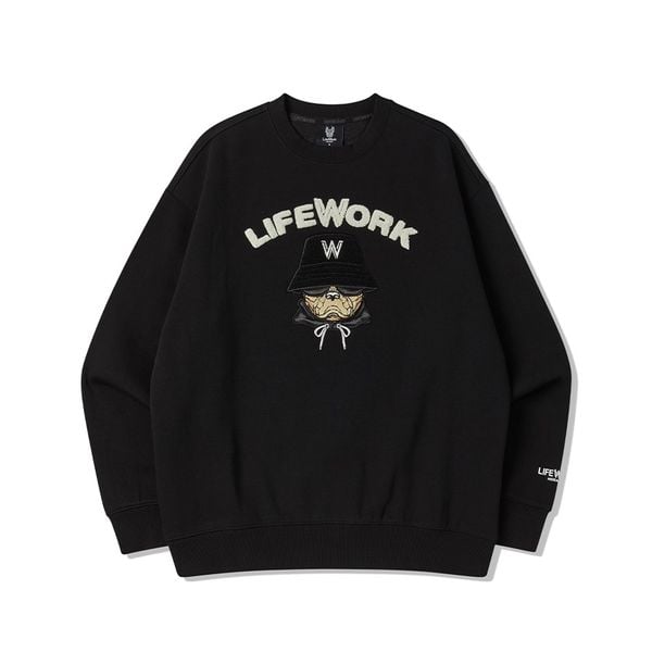  Áo Sweater Life Work -  Bookle Hipdog Black - LW234MT107 