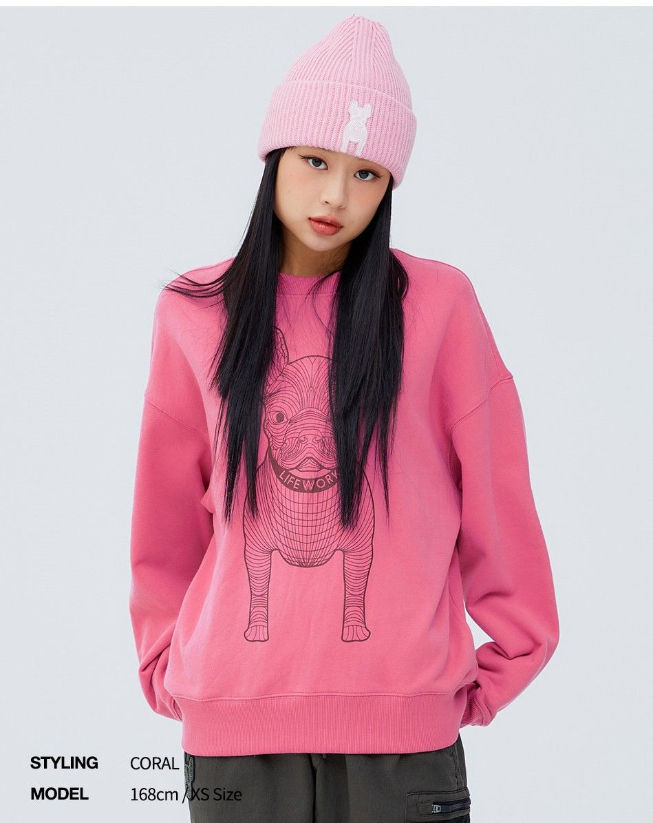  Áo Sweater Life Work - Radok Big Logo Short Sleeve SweatShirt - Coral 