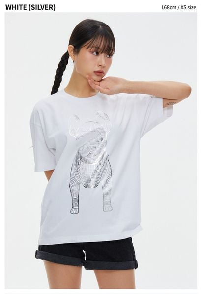  Áo thun Life Work - Silver Big Radog Short Sleeve White T-shirt - LW225TS299 