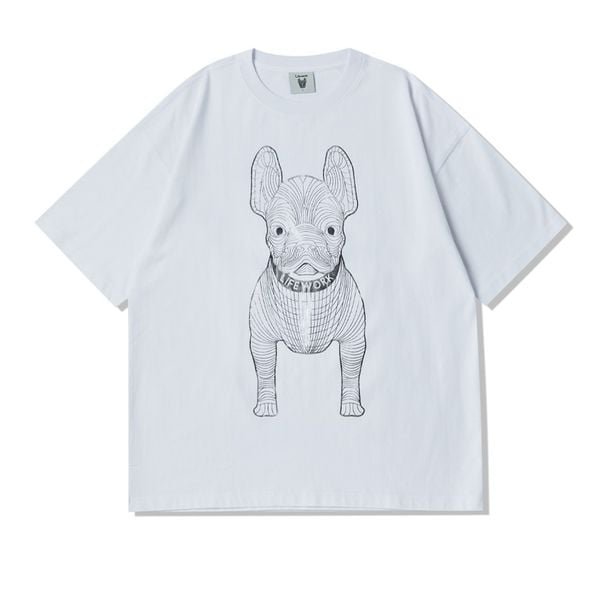  Áo thun Life Work - Silver Big Radog Short Sleeve White T-shirt - LW225TS299 