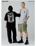  Áo thun Life Work - Checkerboard Hip Dog Short Sleeve Grey T-Shirt - LW242TS107 