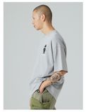  Áo thun Life Work - Checkerboard Hip Dog Short Sleeve Grey T-Shirt - LW242TS107 