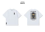  Áo thun Life Work - Checkerboard Hip Dog Short Sleeve White T-Shirt - LW242TS107 