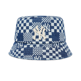  Nón Bucket MLB - CHECKERBOARD DENIM BUCKET HAT NEW YORK YANKEES - 3AHT8602N-50BLS 