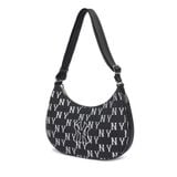  Túi Xách MLB Korea - Classic Monogram Jacquard Large Hobo Bag New York Yankees Black - 3ABQL023N-50BKS 
