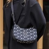  Túi Xách MLB Korea - Classic Monogram Jacquard Large Hobo Bag New York Yankees Black - 3ABQL023N-50BKS 