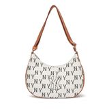  Túi Xách MLB Korea - Classic Monogram Jacquard Large Hobo Bag New York Yankees Cream - 3ABQL023N-50CRS 
