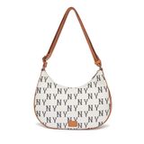  Túi Xách MLB Korea - Classic Monogram Jacquard Large Hobo Bag New York Yankees Cream - 3ABQL023N-50CRS 