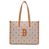  Túi Xách MLB Korea - Dia Mono Jacquard Large Tote Bag Boston Brown - 3AORL013N-43BRS 