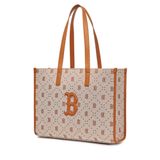  Túi Xách MLB Korea - Dia Mono Jacquard Large Tote Bag Boston Brown - 3AORL013N-43BRS 