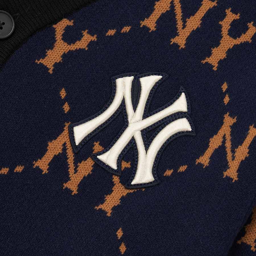  ÁO VẢI MLB DIAMOND MONOGRAM FRONT PANEL PATTERN CARDIGAN NEW YORK YANKEES - 3AKCM0224-50NYS 