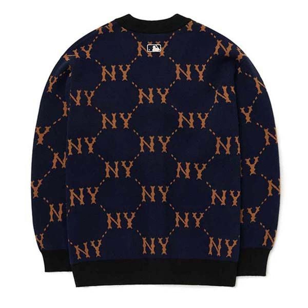  ÁO VẢI MLB DIAMOND MONOGRAM FRONT PANEL PATTERN CARDIGAN NEW YORK YANKEES - 3AKCM0224-50NYS 