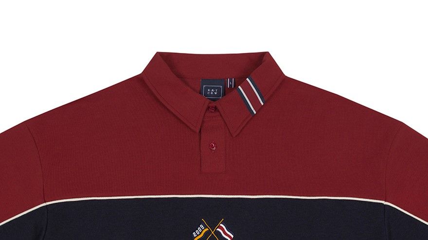  Áo Polo RMTCRW [ROMANTIC CROWN] - PIPING POLO SHIRT BURGUNDY 