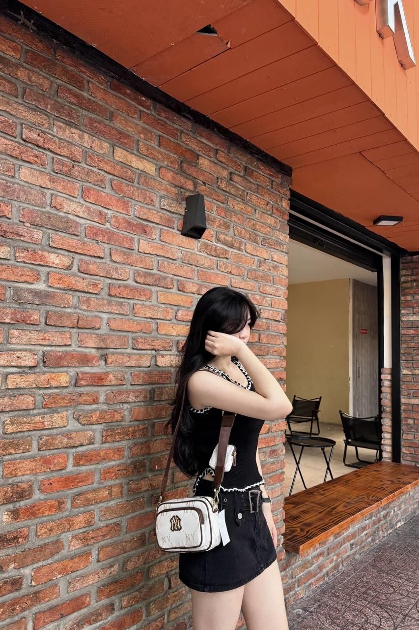  Túi MLB Korea [KIDS] - DIA MONO CAMERA BAG NEW YORK YANKEES WHITE - 7ACRMDA4-50BGM 