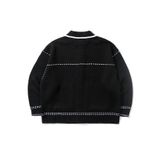  Áo Khoác Cardigan RMTCRW [ROMANTIC CROWN] - HAND STITCH KNIT CARDIGAN BLACK 