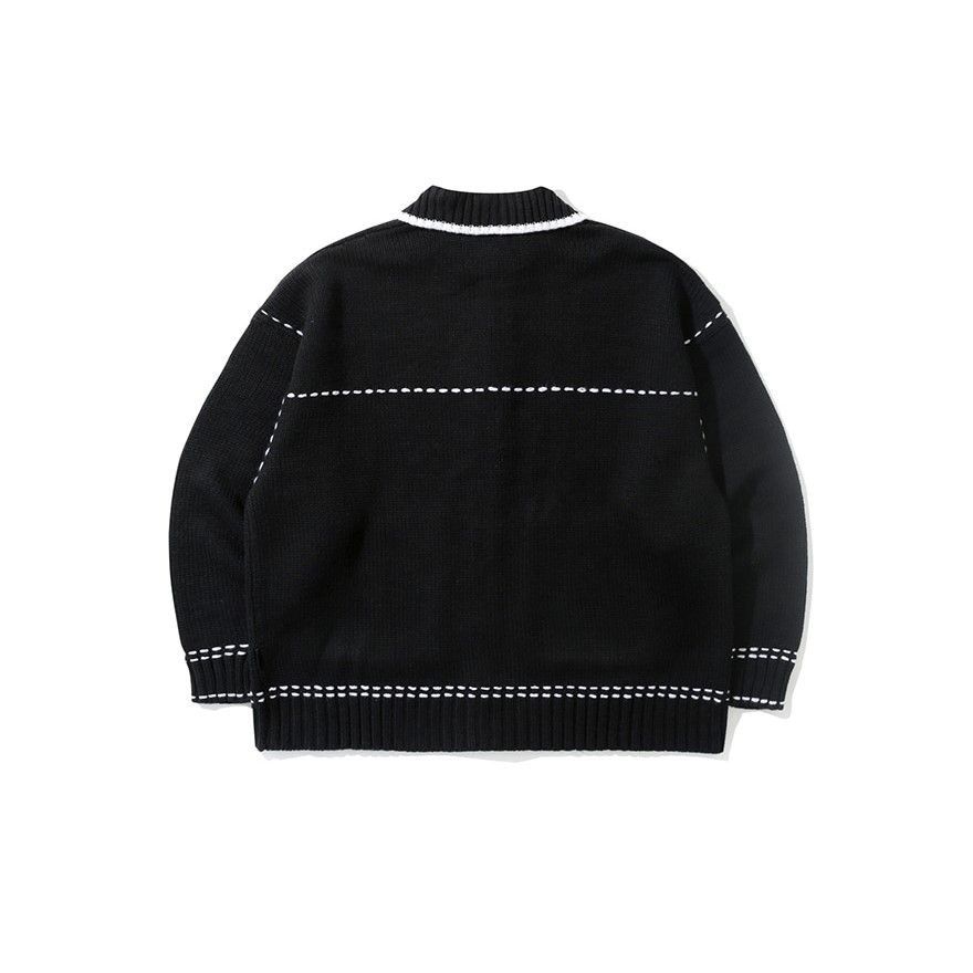  Áo Khoác Cardigan RMTCRW [ROMANTIC CROWN] - HAND STITCH KNIT CARDIGAN BLACK 