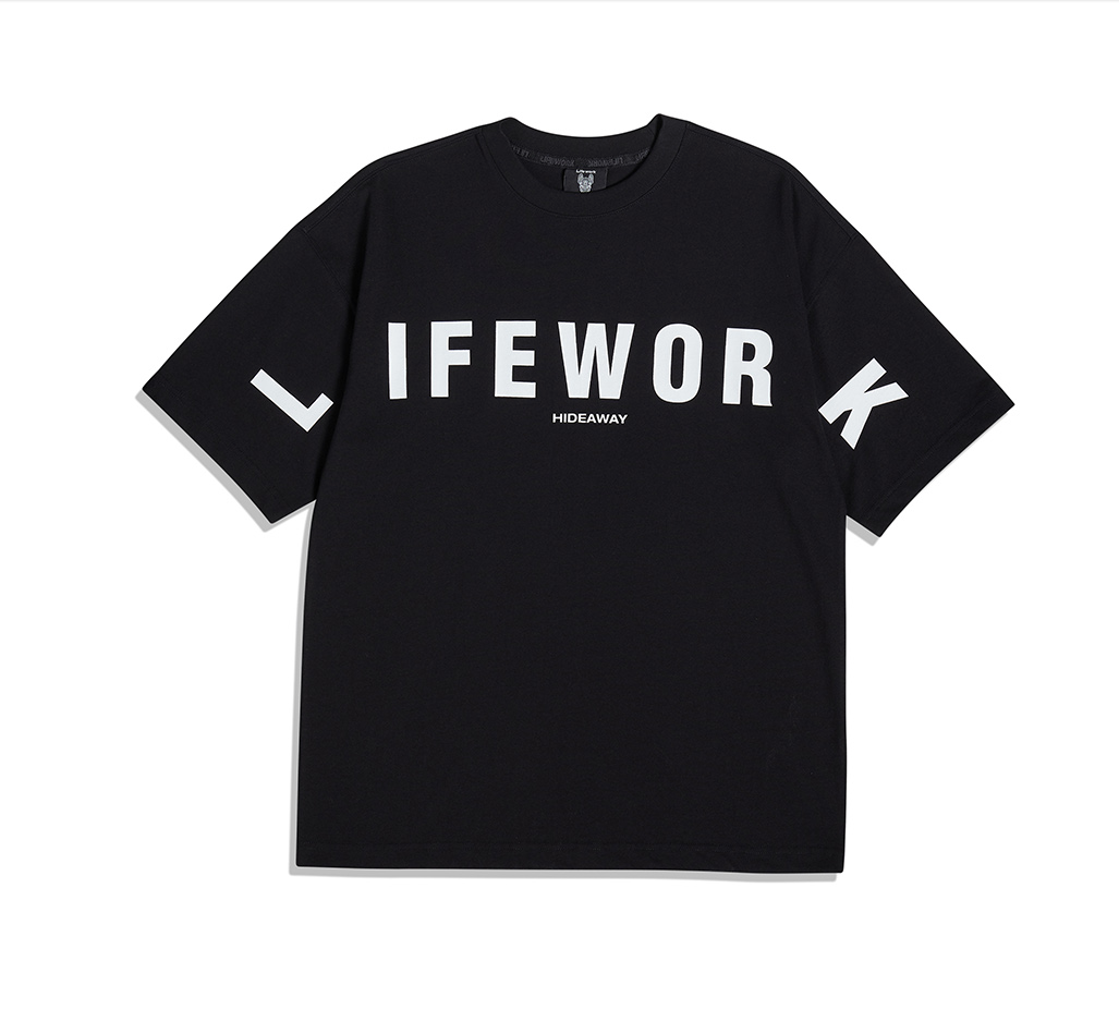  Áo thun Life Work - Life Work Logo Play Black Short Sleeve T-shirt 