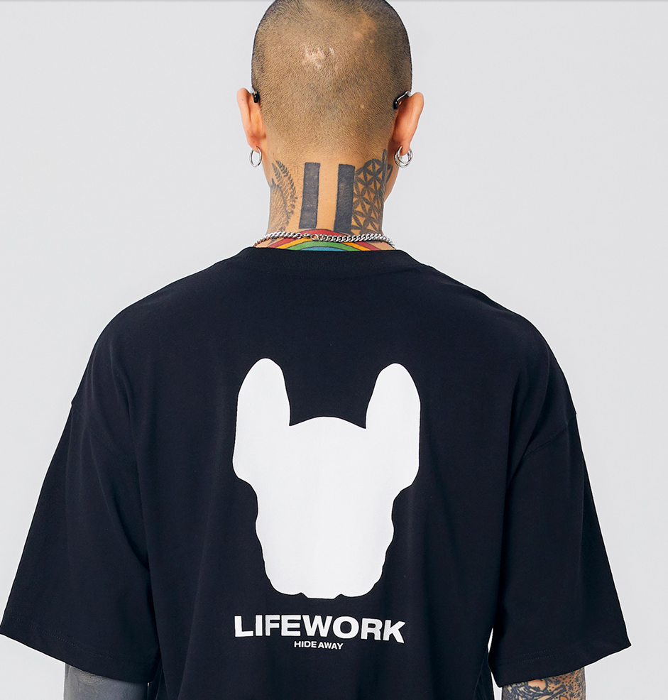 Áo thun Life Work - Life Work Logo Play Black Short Sleeve T-shirt 