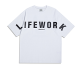  Áo thun Life Work - Life Work Logo Play White Short Sleeve T-shirt 