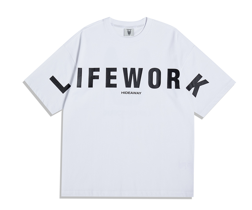  Áo thun Life Work - Life Work Logo Play White Short Sleeve T-shirt 