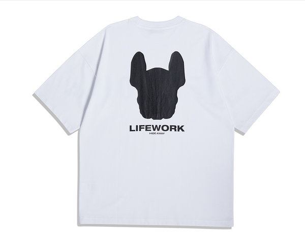  Áo thun Life Work - Life Work Logo Play White Short Sleeve T-shirt 