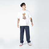  Áo thun - Acmé de la vie - ADLV CHECK PANTS BEAR SLEEVE T-SHIRT / WHITE 