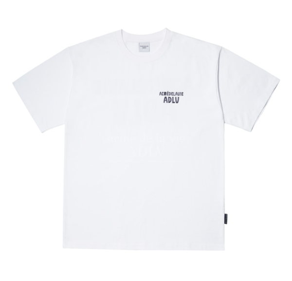  Áo thun - Acmé de la vie - ADLV MARKER BASIC LOGO SLEEVE T-SHIRT - WHITE / BLACK 