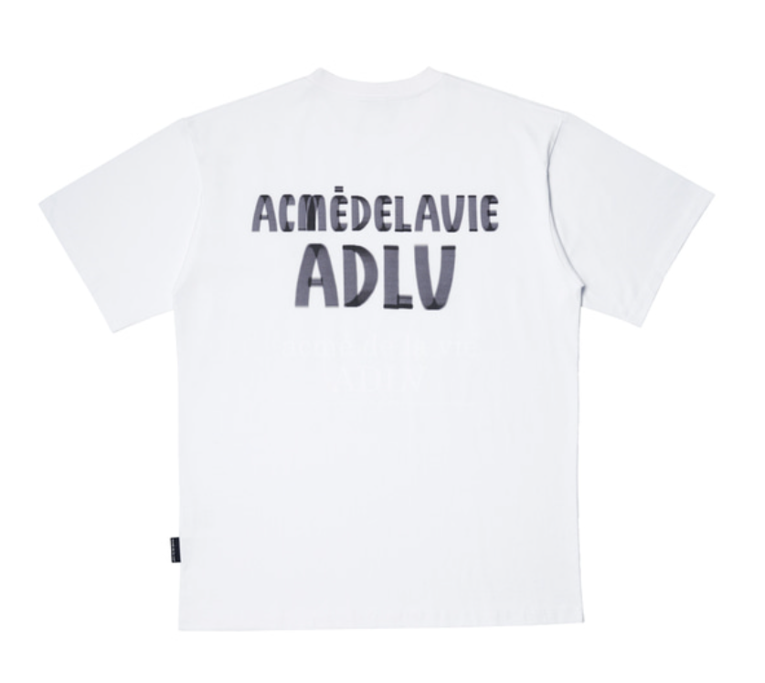  Áo thun - Acmé de la vie - ADLV MARKER BASIC LOGO SLEEVE T-SHIRT - WHITE / BLACK 