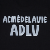  Áo thun - Acmé de la vie - ADLV MARKER BASIC LOGO SLEEVE T-SHIRT - BLACK / WHITE 