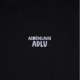  Áo thun - Acmé de la vie - ADLV MARKER BASIC LOGO SLEEVE T-SHIRT - BLACK / WHITE 