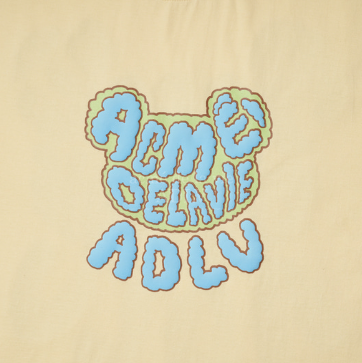  Áo thun - Acmé de la vie - ADLV EMBO BEAR SHORT SLEEVE T-SHIRT / LIGHT YELLOW 