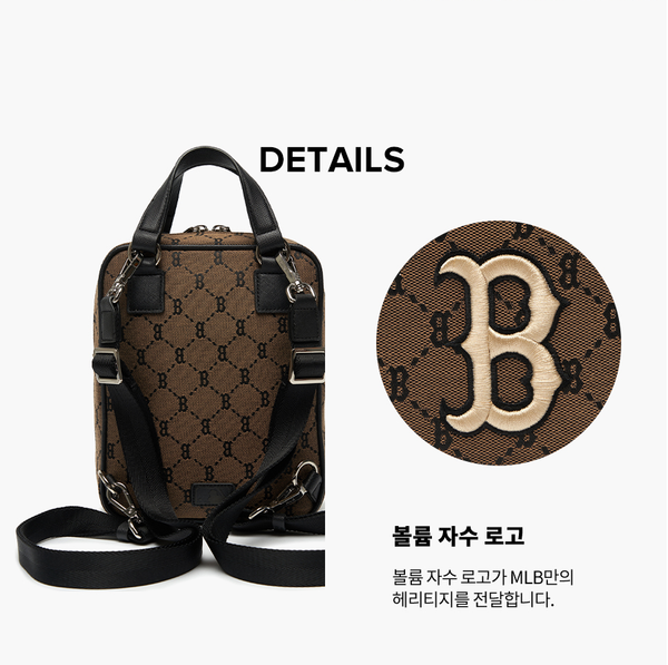  Balo MLB Korea - MONOGRAM DIAMOND JACQUARD MINI BACKPACK BAG NEW YORK YANKEES - 3ABKS031N-43BGD 