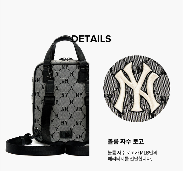  Balo MLB Korea - MONOGRAM DIAMOND JACQUARD MINI BACKPACK BAG NEW YORK YANKEES - 3ABKS031N-50GRS 